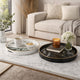 Qune 2pc Round Trays | Cutout Handles | Plastic Black & White Faux Marble
