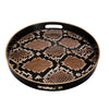 Qune 2pc Round Trays | Cutout Handles | Black & Brown Safari Themed Design