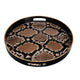 Qune 2pc Round Trays | Cutout Handles | Black & Brown Safari Themed Design