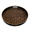 Qune 2pc Round Trays | Cutout Handles | Black & Brown Safari Themed Design