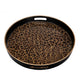 Qune 2pc Round Trays | Cutout Handles | Black & Brown Safari Themed Design