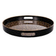 Qune 2pc Round Trays | Cutout Handles | Black & Brown Safari Themed Design
