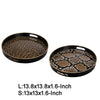 Qune 2pc Round Trays | Cutout Handles | Black & Brown Safari Themed Design