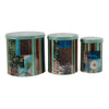 Yuva Decorative Box Set of 3 | Animal Motifs & Stripes | Green Tin Metal