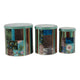 Yuva Decorative Box Set of 3 | Animal Motifs & Stripes | Green Tin Metal