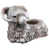 Outdoor Planter | Mountain Sheep Sculpture | Cream & Gray Resin 15"