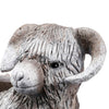 Outdoor Planter | Mountain Sheep Sculpture | Cream & Gray Resin 15"