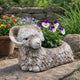 Outdoor Planter | Mountain Sheep Sculpture | Cream & Gray Resin 15"