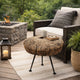 Low Accent End Table | Cart Wheel on Tripod Stand | Brown & Black 18"