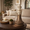 Tabletop Decor | King Chess Piece | Bronze & White Magnesium 21"