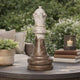 Tabletop Decor | King Chess Piece | Bronze & White Magnesium 21"