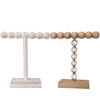 1-Tier Jewelry Stand Set of 2 | Luxe Brown & Ivory Wood | T Shape 18"