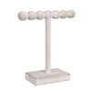 1-Tier Jewelry Stand Set of 2 | Luxe Brown & Ivory Wood | T Shape 18"