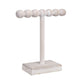 1-Tier Jewelry Stand Set of 2 | Luxe Brown & Ivory Wood | T Shape 18"