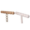 1-Tier Jewelry Stand Set of 2 | Luxe Brown & Ivory Wood | T Shape 18"