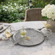 Vada Decorative Tray | Aluminum Disc | Silver Branch Handles w Birds | 14"