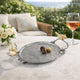 Vada Decorative Tray | Aluminum Disc | Silver Branch Handles w Birds | 14"