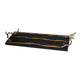 Vada Rectangular Tray | Silver Branch Handles w Bird | Brown Wood | 26"