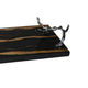 Vada Rectangular Tray | Silver Branch Handles w Bird | Brown Wood | 26"