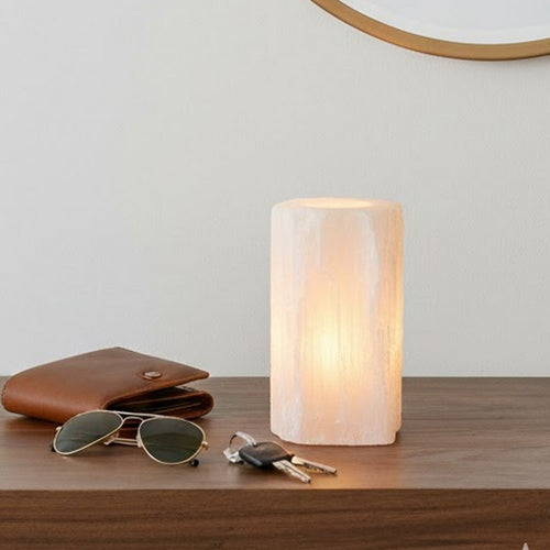 Tabletop Decor | Rectangular Shape | White Natural Selenite | 11"
