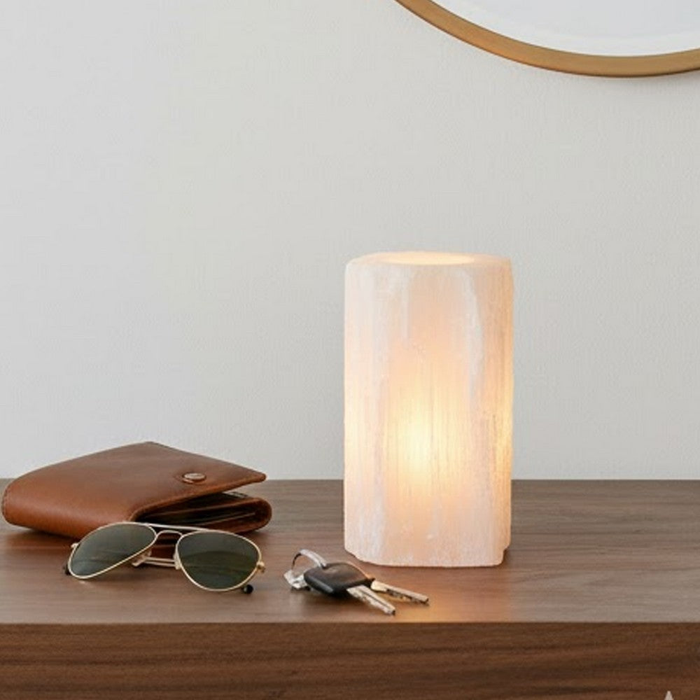 Tabletop Decor | Rectangular Shape | White Natural Selenite | 11"