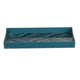 Fara Rectangular Tray Set of 2 | Marble Design | Cutout Handle Blue Plastic