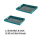 Fara Rectangular Tray Set of 2 | Marble Design | Cutout Handle Blue Plastic