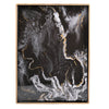 Fara Rectangular Tray Set of 2 | Marble Design | Cutout Handle Black Plastic