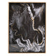 Fara Rectangular Tray Set of 2 | Marble Design | Cutout Handle Black Plastic