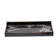 Fara Rectangular Tray Set of 2 | Marble Design | Cutout Handle Black Plastic