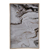 Fara Rectangular Tray Set of 2 | Marble Design | Cutout Handle White Plastic