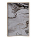 Fara Rectangular Tray Set of 2 | Marble Design | Cutout Handle White Plastic