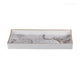 Fara Rectangular Tray Set of 2 | Marble Design | Cutout Handle White Plastic