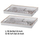 Fara Rectangular Tray Set of 2 | Marble Design | Cutout Handle White Plastic