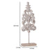 Awan Tabletop Decor | Leaf Scrollwork on Stand | White, Brown Wood, 26 Inch