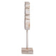 Awan Tabletop Decor | Fleur Scrollwork w Base Stand | White & Brown Wood 17"