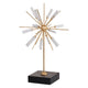 Starburst Sculpture on Black Stand Base | White Stones | Gold Metal Rods | 23"