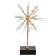 Starburst Sculpture on Black Stand Base | White Stones | Gold Metal Rods | 23"