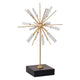 Starburst Sculpture on Black Stand Base | White Stones | Gold Metal Rods | 23"