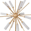 Starburst Sculpture on Black Stand Base | White Stones | Gold Metal Rods | 23"