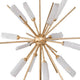 Starburst Sculpture on Black Stand Base | White Stones | Gold Metal Rods | 23"