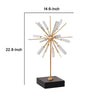 Starburst Sculpture on Black Stand Base | White Stones | Gold Metal Rods | 23"