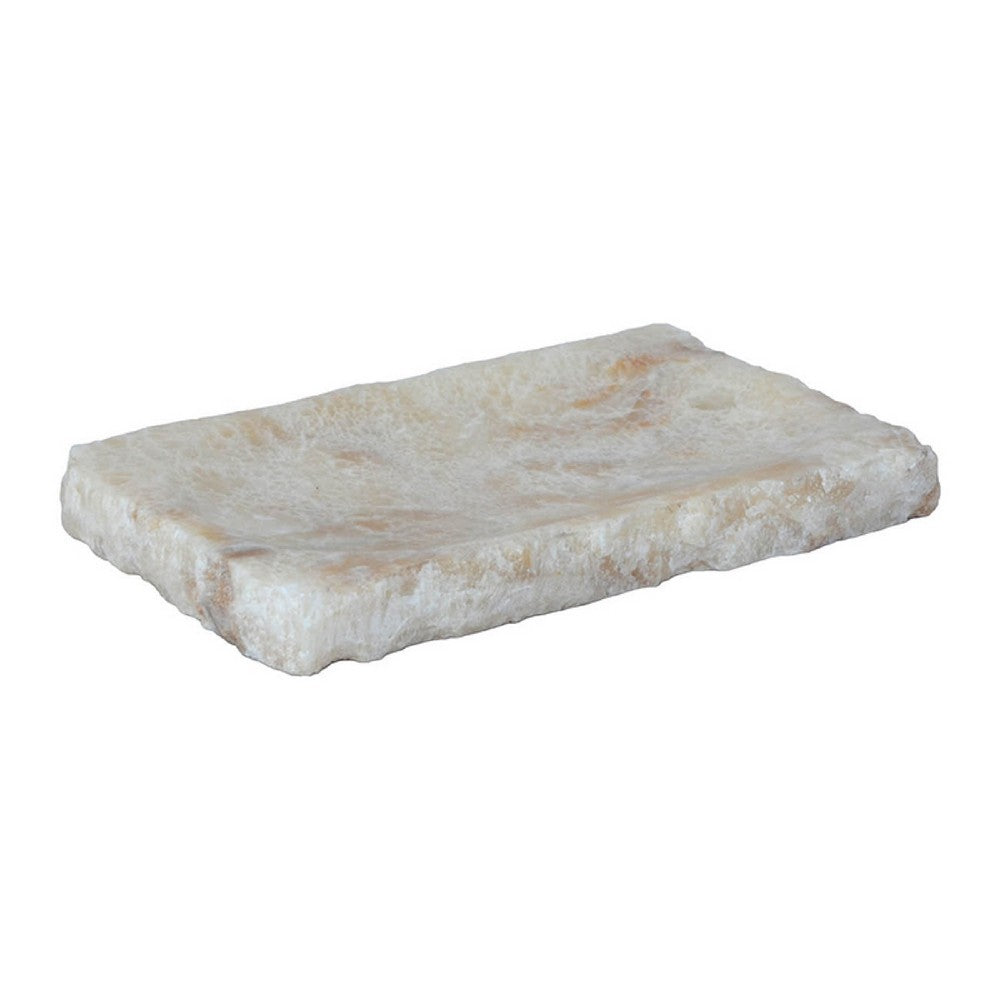 Decorative Accessory Tray | Rectangular Shape | White Onyx Stone | 9"