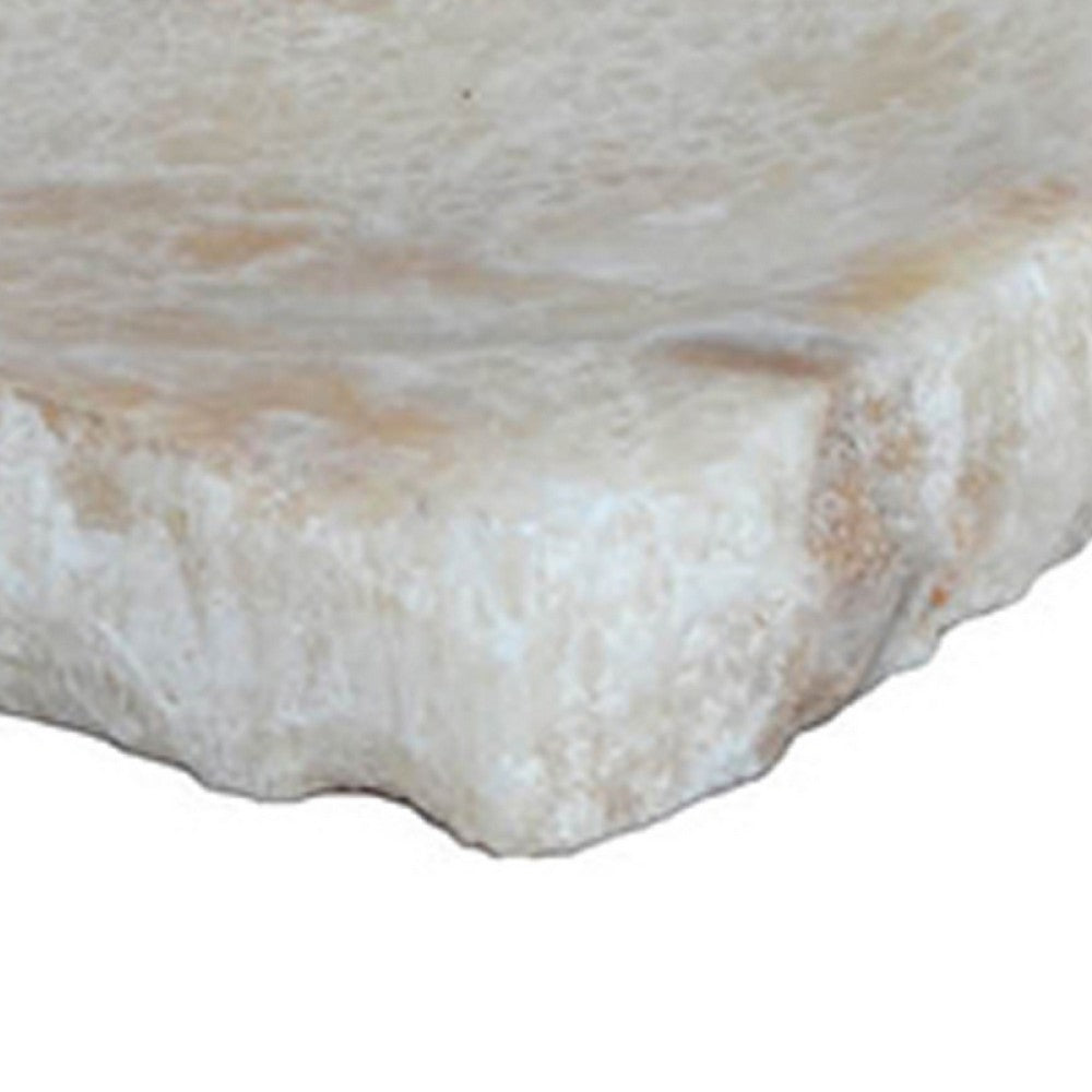 Decorative Accessory Tray | Rectangular Shape | White Onyx Stone | 9"
