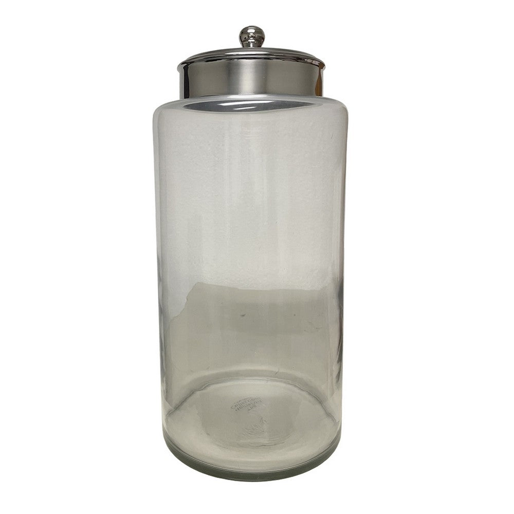 Decorative Pear Shaped Canister with Lid | Hammered Gold Accent 18"