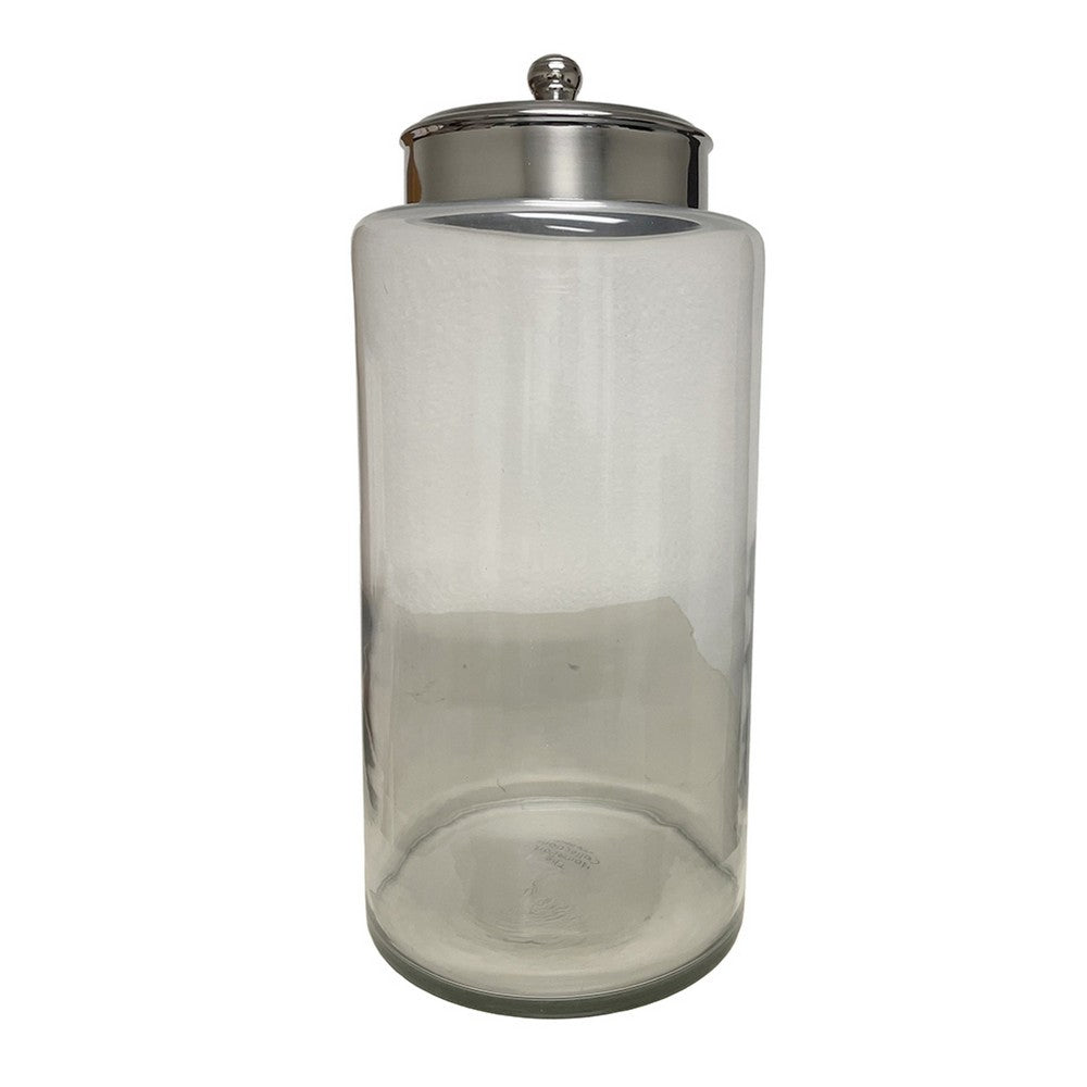 Decorative Pear Shaped Canister with Lid | Hammered Gold Accent 18"