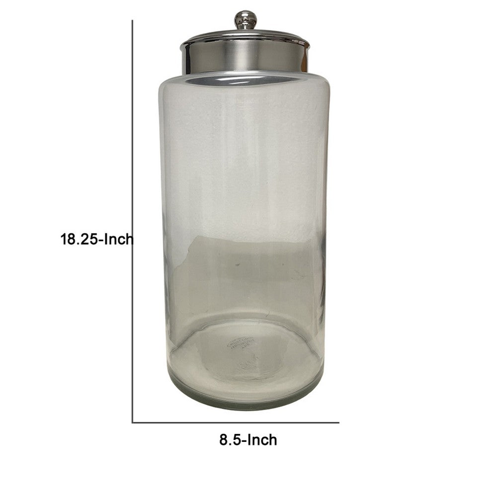 Decorative Pear Shaped Canister with Lid | Hammered Gold Accent 18"