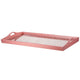 Decorative Serving Tray | Light Pink Handles | Patterned Glass | 28"