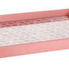 Decorative Serving Tray | Light Pink Handles | Patterned Glass | 28"