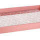 Decorative Serving Tray | Light Pink Handles | Patterned Glass | 28"
